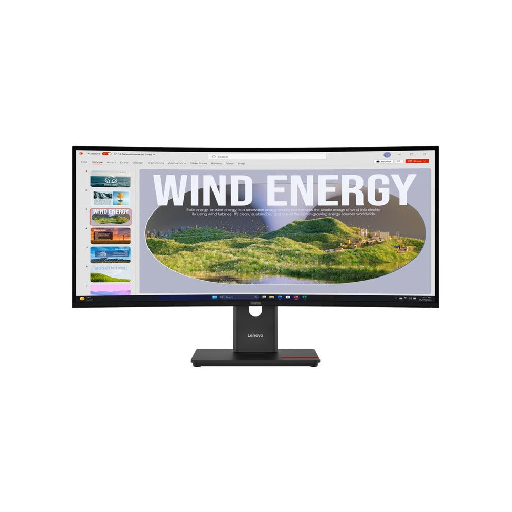 LENOVO ThinkVision T34WD-40 34p 3440x1440 Curved VA 120Hz USB-C docking 96W Mirror power button Epeat Gold TCO10