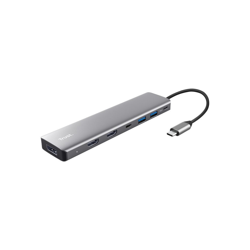 TRUST Adaptateur DALYX USB-C 7 en 1 1 USB-C 2 USB 2 HDMI 1 DisplayPort 1 Ethernet redeal.fr