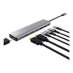 TRUST Adaptateur DALYX USB-C 7 en 1 1 USB-C 2 USB 2 HDMI 1 DisplayPort 1 Ethernet redeal.fr