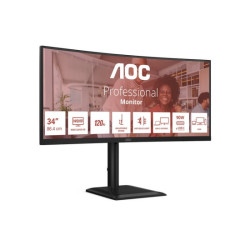 AOC CU34E4CV 34p UWQHD VA 120Hz 21:9 2xHDMI 2.0 DP 1.4 USB-C redeal.fr