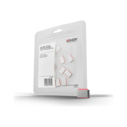 LINDY USB Type C Port Blockers Pack of 10 Red
