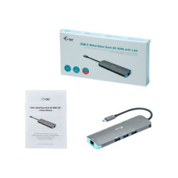 I-TEC USB C Metal Nano Docking Station 1xHDMI4K 1xSD Cardreader 1xmicroSD reader 1xGLAN 3xUSB 3.0 Port 1xUSB-C Sans Alimentation
