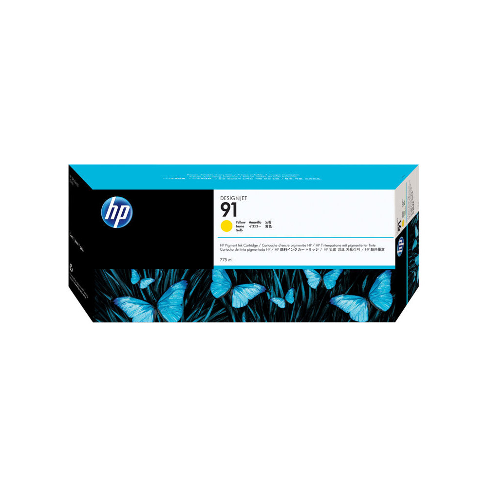 HP 91 original Ink cartridge C9469A yellow standard capacity 775ml 1-pack with Vivera Ink cartridge