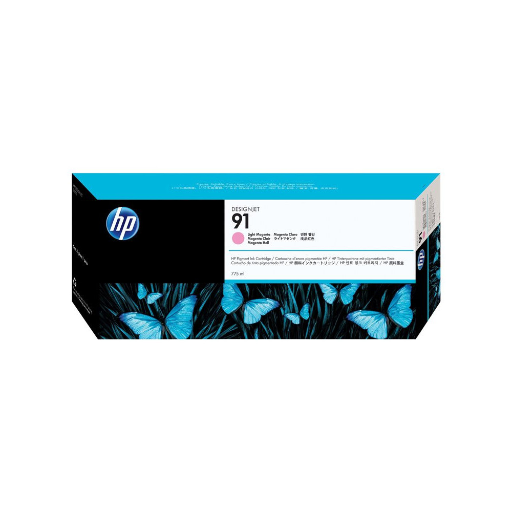 HP 91 original Ink cartridge C9471A light magenta standard capacity 775ml 1-pack with Vivera Ink cartridge