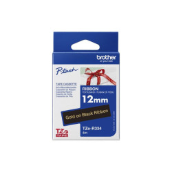 BROTHER P-Touch 12mm black/gold ribbon tape
