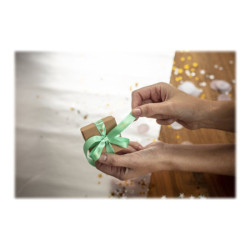 BROTHER P-Touch 12mm mint green/gold ribbon tape